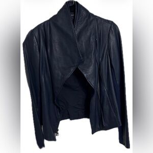 Vince Navy Leather Jacket